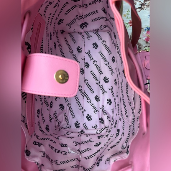 Juicy Couture Pink & Yellow Tote with Bow and Card Holder - Picture 10 of 11